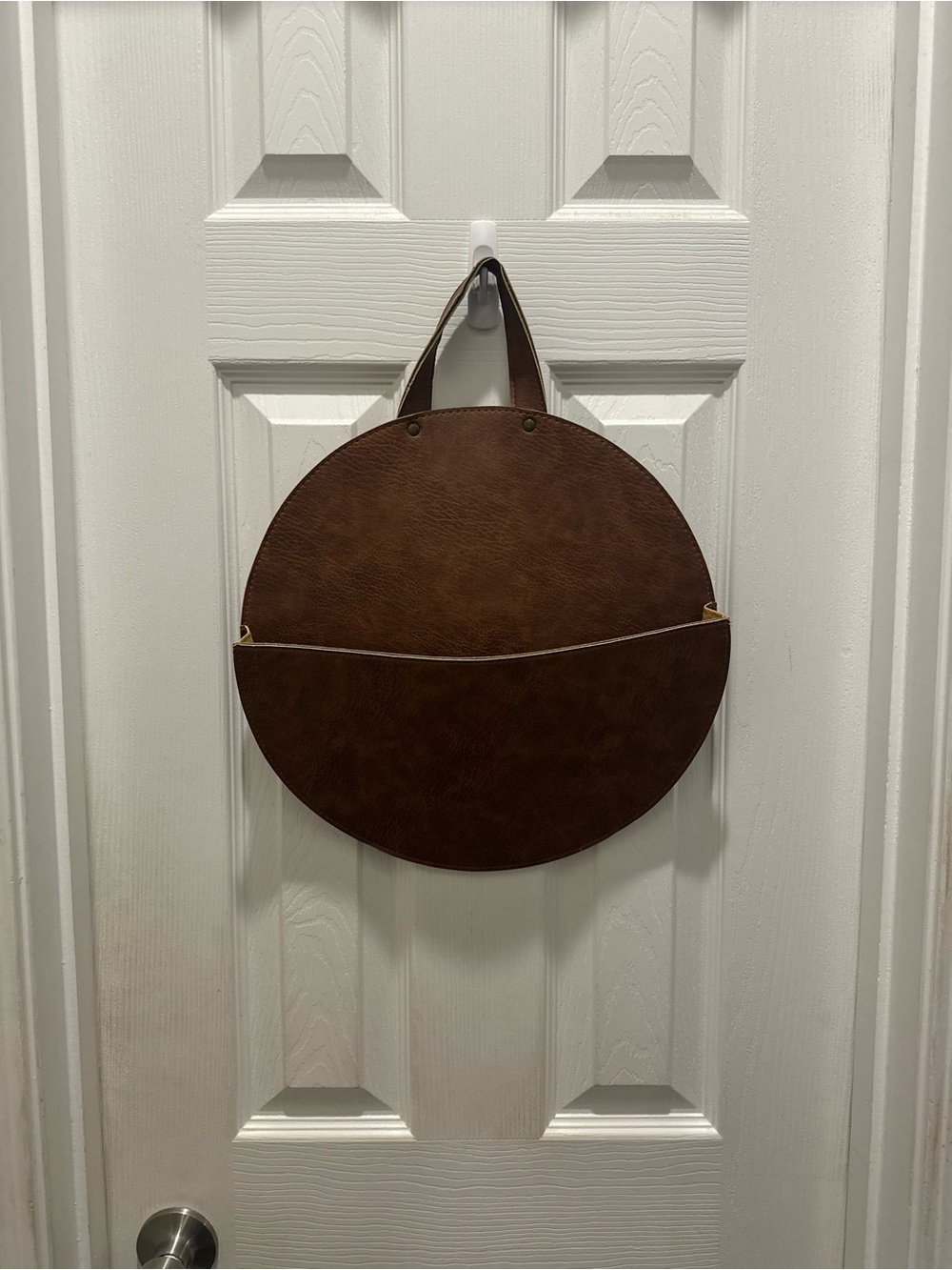 Brown Round Hanging Wall Pocket Organizer - Brand
